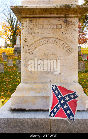 Konföderierte Soldaten s Gräber auf dem Elmwood Cemetery Stockfoto