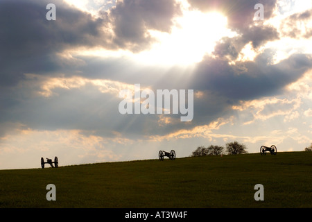 Kanonen in Bereichen des Antietam National Schlachtfeldes Stockfoto