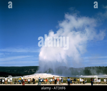 USA - WYOMING: Old Faithful Geysir im Yellowstone National Park Stockfoto