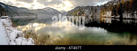 Alpsee, nahe dem Schloss Neuschwanstein, deutschen Alpen. Stockfoto