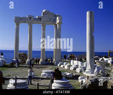 Geographie / Reisen, Türkei, Side, Gebäude, Architektur, Archäologie, Tempel des Apollon aus dem 2. Jahrhundert n. Chr., Übersicht mit Stockfoto