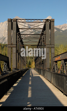 Motor-Brücke über den Bow River Stockfoto