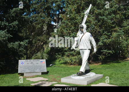 10. Gebirgsdivision Soldat Statue in Vail Colorado USA Stockfoto