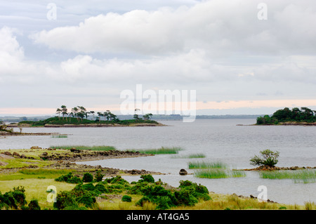 Nordosten über Lough Mask, County Mayo, West Irland, von in der Nähe von Toormakeady.Northeast über Lough Mask, County Mayo, West Irland Stockfoto