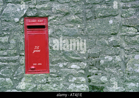 Briefkasten auf Lundy Island, Bristolkanal Devon England Stockfoto