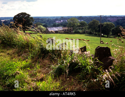 UK Cheshire Congleton Blick auf Cheshire Plain und Molkerei Ackerland von Bosley Cloud Stockfoto