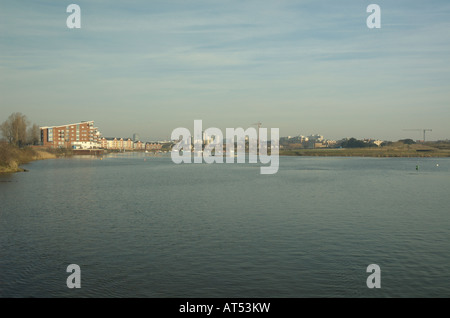 Fluß Taff in Cardiff in der Nähe von Cardiff Bay Stockfoto