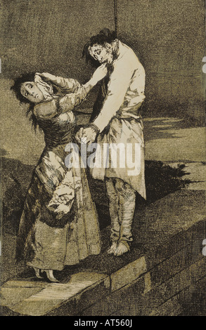 Bildende Kunst, Goya y Lucientes, Francisco de (1746 - 1828), Grafik, Radierung, "caza de dientes" (auf der Jagd nach Zähnen), aus der Serie, Artist's Urheberrecht nicht gelöscht werden Stockfoto