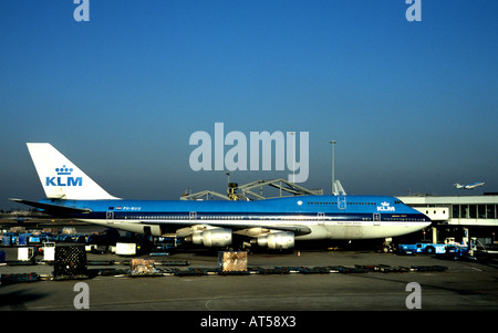 Schiphol KLM Airport Flugzeug Amsterdam Niederlande Stockfoto