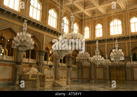 Opulenz des Khilwat Mubarak im ChowMahalla-Palast, Hyderabad, Indien Stockfoto