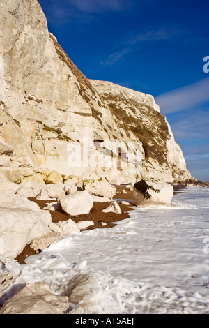 Langdon Loch weiße Klippe Dover Kent Downs England Stockfoto
