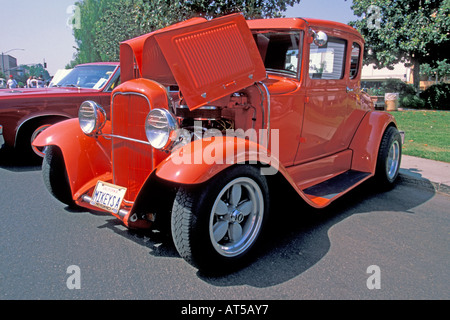 Orange Modell T von Ford Hotrod Stockfoto