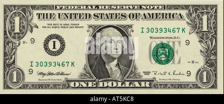 ein-Dollar-Geldschein U.S. Stockfoto