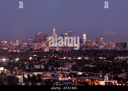 Skyline von Los Angeles vom Dach des Park Hyatt Hotels in West Hollywood Stockfoto