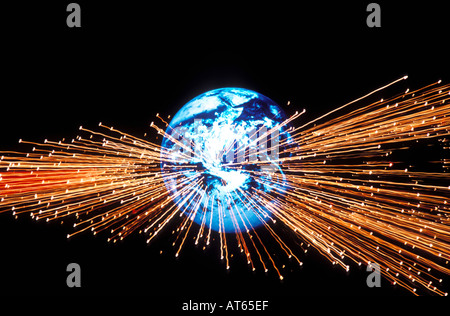 Erde-Fiber-optics Stockfoto