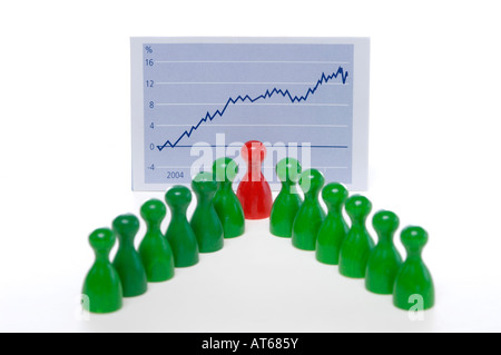 Spiel vor Graph, Nahaufnahme Stockfoto