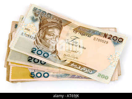 Nigrische Naira-Währung. N200-Banknoten. Stockfoto