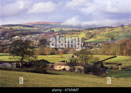 Winter Sonne über Middleton-in-Teesdale, County Durham Stockfoto