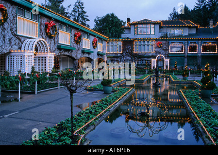 Italienische Haus Weihnachtsbeleuchtung, Butchart Garden Stockfoto