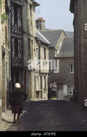 Ruhigen Straße in Châtelaudren, Bretagne, Frankreich Stockfoto
