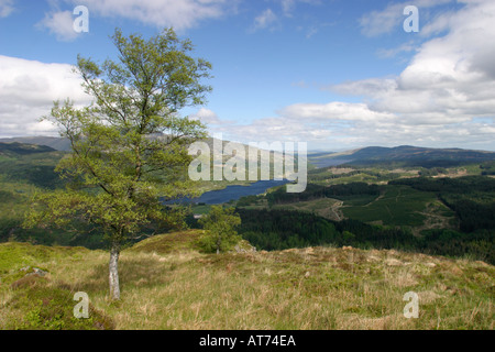 Blick auf Loch Achray von Ben Venue Stockfoto