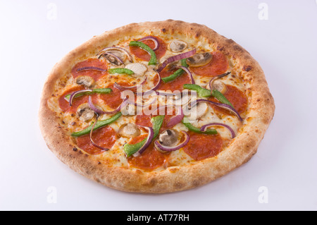 Eine heiße frische Pizza pie Stockfoto