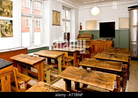 Klassenzimmer-Interieur aus früheren Zeiten Stockfoto