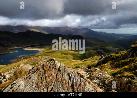 Llyn Llydaw Ansicht von Prozess-Ebene. Snowdonia-Nationalpark Stockfoto