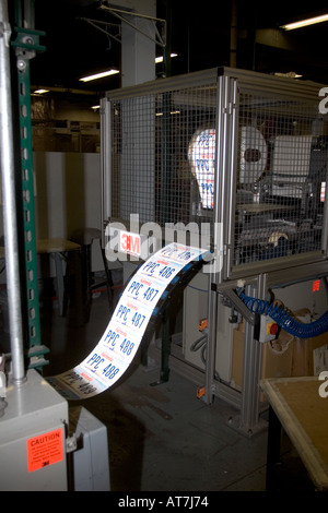 Kfz-Kennzeichen, die Herstellung von Nebraska State Penitentiary Lincoln Nebraska USA Stockfoto