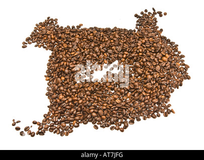 Espresso klein Kaffeebohnen Kaffebohnen Ausschnitt viel Haufen Haufen Haufen Anhäufung Makro Makro Nahaufnahme closeup Stockfoto