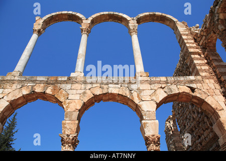 Die große Palast Umayyad Periode Ruinen in der antiken Stadt Aanjar Bekka Tal Libanon Stockfoto