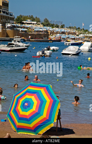 St Georges Bay Strand, Paceville, Malta Stockfoto