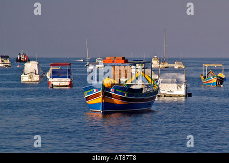 Boote aus Xemxija Malta Stockfoto