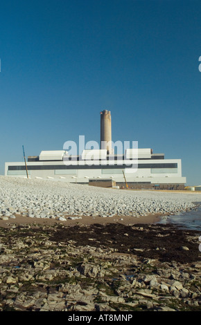 Aberthaw Kraftwerk auf der Glamorgan Heritage Coast South Wales UK Stockfoto
