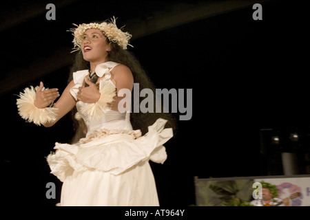 Merrie Monarch Hula Festival Tänzer 2006 Stockfoto