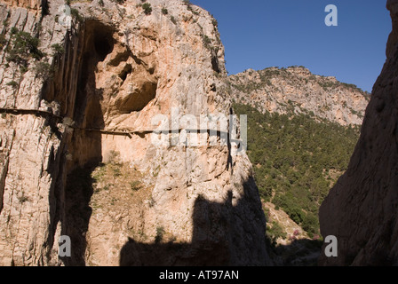 El Camino del Rey Fußweg durch die Schlucht El Chorro, Malaga, Spanien Stockfoto