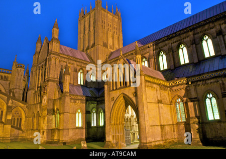 Wells Cathedral Nordseite Stockfoto