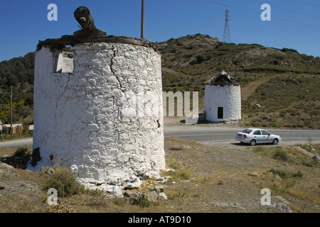 19. Jahrhundert Land Windmühlen in der Nähe von Yalikavak Bodrum Halbinsel südwestliche Türkei Stockfoto