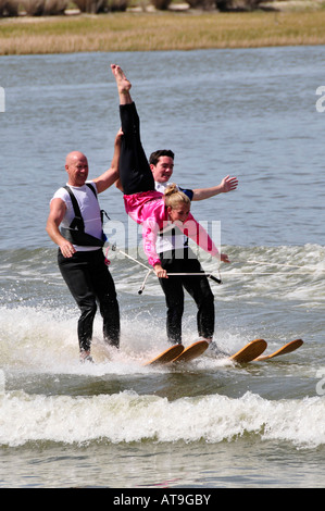 Wasser Ski Demonstration Naples Florida auf Miromar See Stockfoto