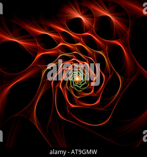 Abstrakte Fraktalbild ähnelt einer floralen Spirale Stockfoto