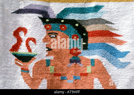 Cancun Mexiko Bereich Maya Maya-Design Gobelin Wandbehang Souvenirs einkaufen Stockfoto