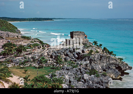 Maya-Ausgrabungsstätte in Tulum in Quintana Roo Mexiko Stockfoto