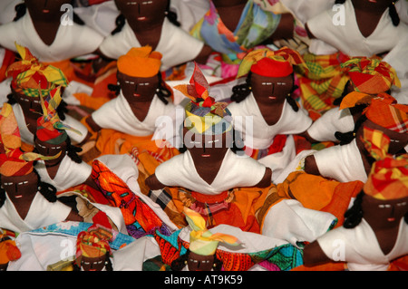 Castries, St. Lucia Puppen auf Kreolisch Kleid Kostüm Stockfoto