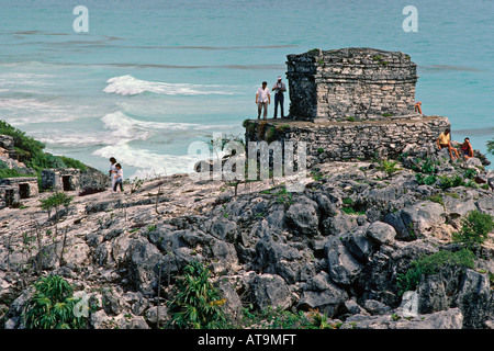 Maya-Ausgrabungsstätte in Tulum in Quintana Roo Mexiko Stockfoto