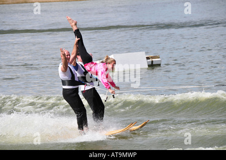 Wasser Ski Demonstration Naples Florida auf Miromar See Stockfoto