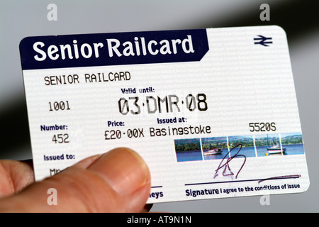 Senior-BahnCard für Eisenbahn reduziert Cost-Reisen Stockfoto