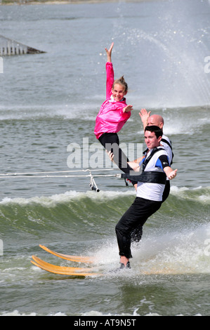 Wasser Ski Demonstration Naples Florida auf Miromar See Stockfoto