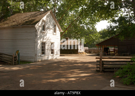 1885 Straßenszene in Fort Edmonton Park, Edmonton, Alberta, Kanada - der Ottewell-Hof Stockfoto