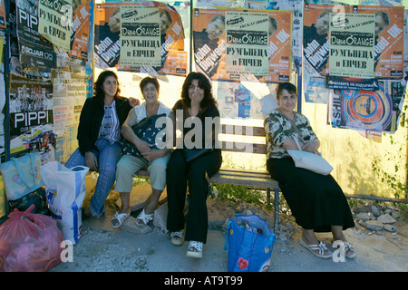 Roma Zigeuner Zigeuner Zigeuner Reisende Balkanhalbinsel Süd-Ost Europa Europäische Erwachsene Familie Website Nomad nomadischen soziale Exclusio Stockfoto