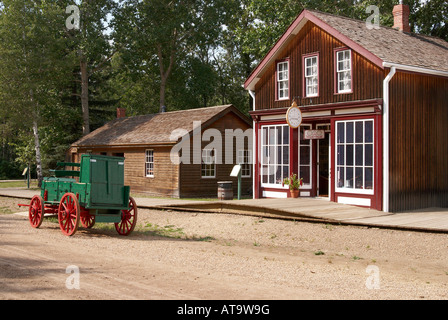 1885 Straßenszene in Fort Edmonton Park, Edmonton, Alberta, Kanada Stockfoto